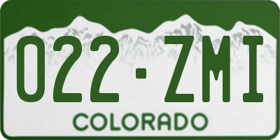 CO license plate 022ZMI