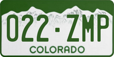 CO license plate 022ZMP