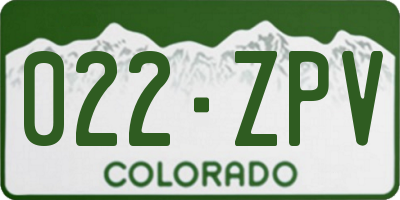 CO license plate 022ZPV