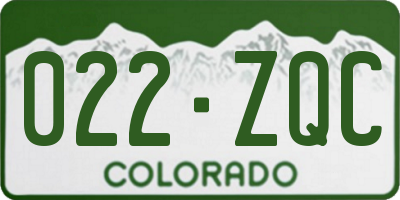 CO license plate 022ZQC