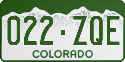 CO license plate 022ZQE