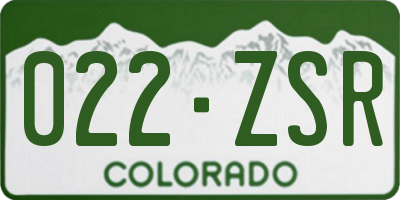 CO license plate 022ZSR