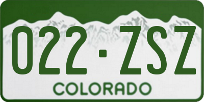 CO license plate 022ZSZ