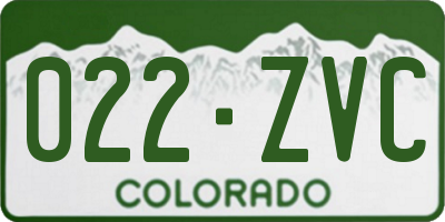 CO license plate 022ZVC