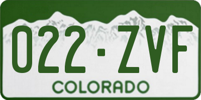CO license plate 022ZVF
