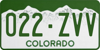 CO license plate 022ZVV