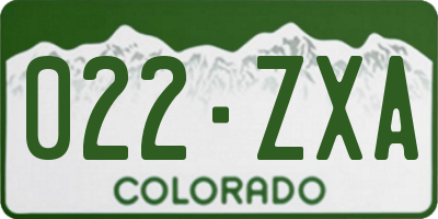 CO license plate 022ZXA