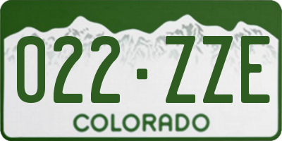 CO license plate 022ZZE