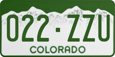 CO license plate 022ZZU