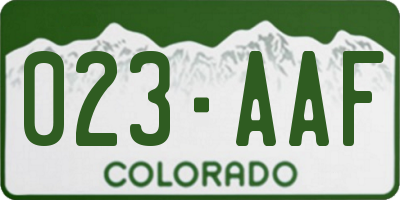 CO license plate 023AAF