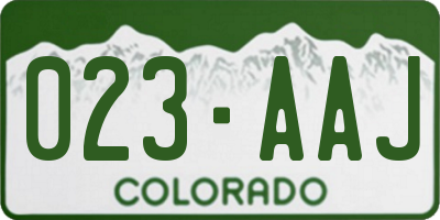 CO license plate 023AAJ