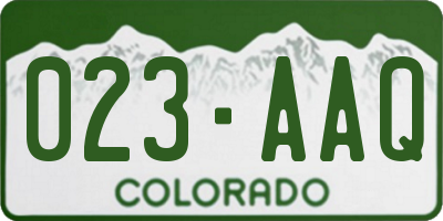 CO license plate 023AAQ