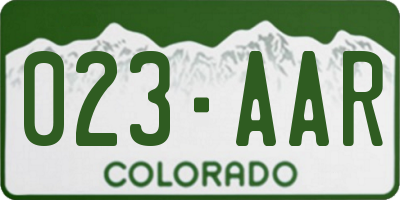 CO license plate 023AAR