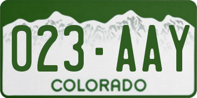 CO license plate 023AAY