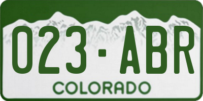 CO license plate 023ABR