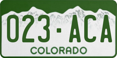CO license plate 023ACA
