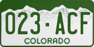 CO license plate 023ACF