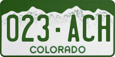 CO license plate 023ACH