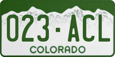 CO license plate 023ACL
