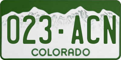 CO license plate 023ACN