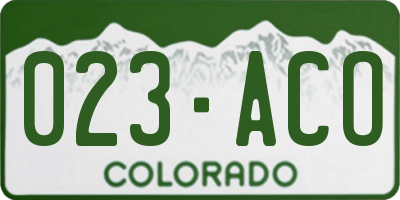 CO license plate 023ACO