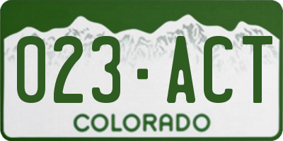 CO license plate 023ACT