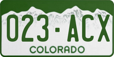 CO license plate 023ACX