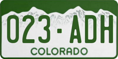 CO license plate 023ADH