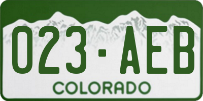 CO license plate 023AEB