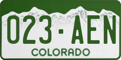 CO license plate 023AEN