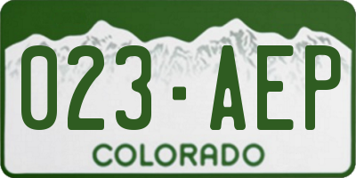 CO license plate 023AEP