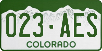 CO license plate 023AES