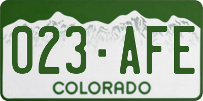 CO license plate 023AFE