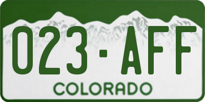 CO license plate 023AFF