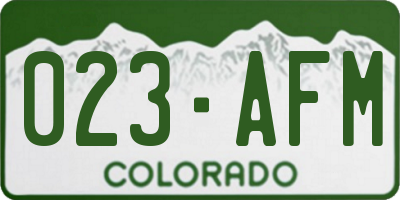 CO license plate 023AFM