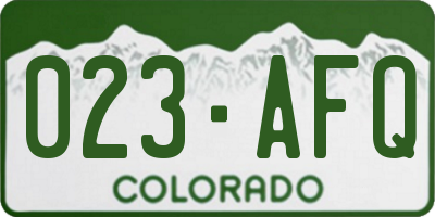 CO license plate 023AFQ