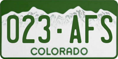 CO license plate 023AFS