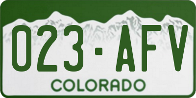 CO license plate 023AFV