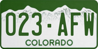 CO license plate 023AFW