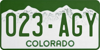 CO license plate 023AGY