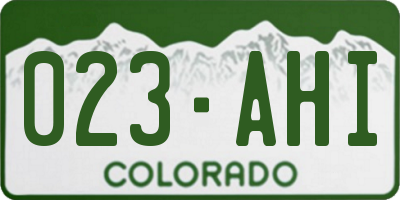 CO license plate 023AHI
