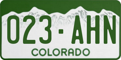 CO license plate 023AHN