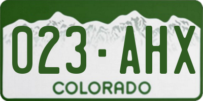 CO license plate 023AHX
