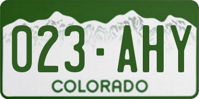 CO license plate 023AHY