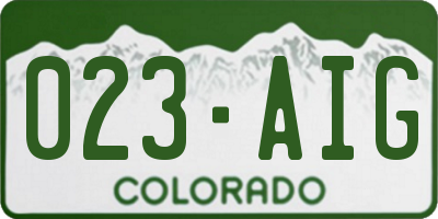 CO license plate 023AIG