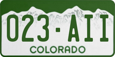 CO license plate 023AII