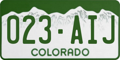 CO license plate 023AIJ