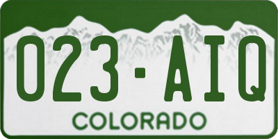 CO license plate 023AIQ