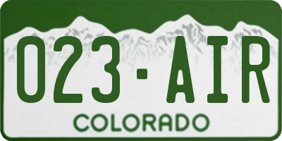 CO license plate 023AIR