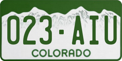 CO license plate 023AIU